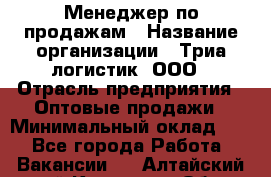 Менеджер по продажам › Название организации ­ Триа логистик, ООО › Отрасль предприятия ­ Оптовые продажи › Минимальный оклад ­ 1 - Все города Работа » Вакансии   . Алтайский край,Камень-на-Оби г.